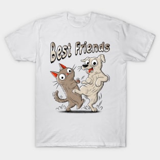 Cat and Dog Best Friends T-Shirt